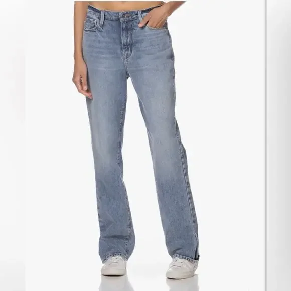 Frame Denim Le Drew Loose Fit Straight Jeans in Cascade Blue Size 30